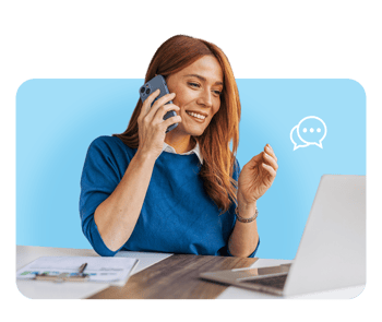 HR consultant on phone call, showcasing FrankCrum’s personalized HR guidance on hiring, performance, and employee relations