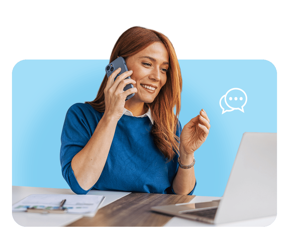 HR consultant on phone call, showcasing FrankCrum’s personalized HR guidance on hiring, performance, and employee relations