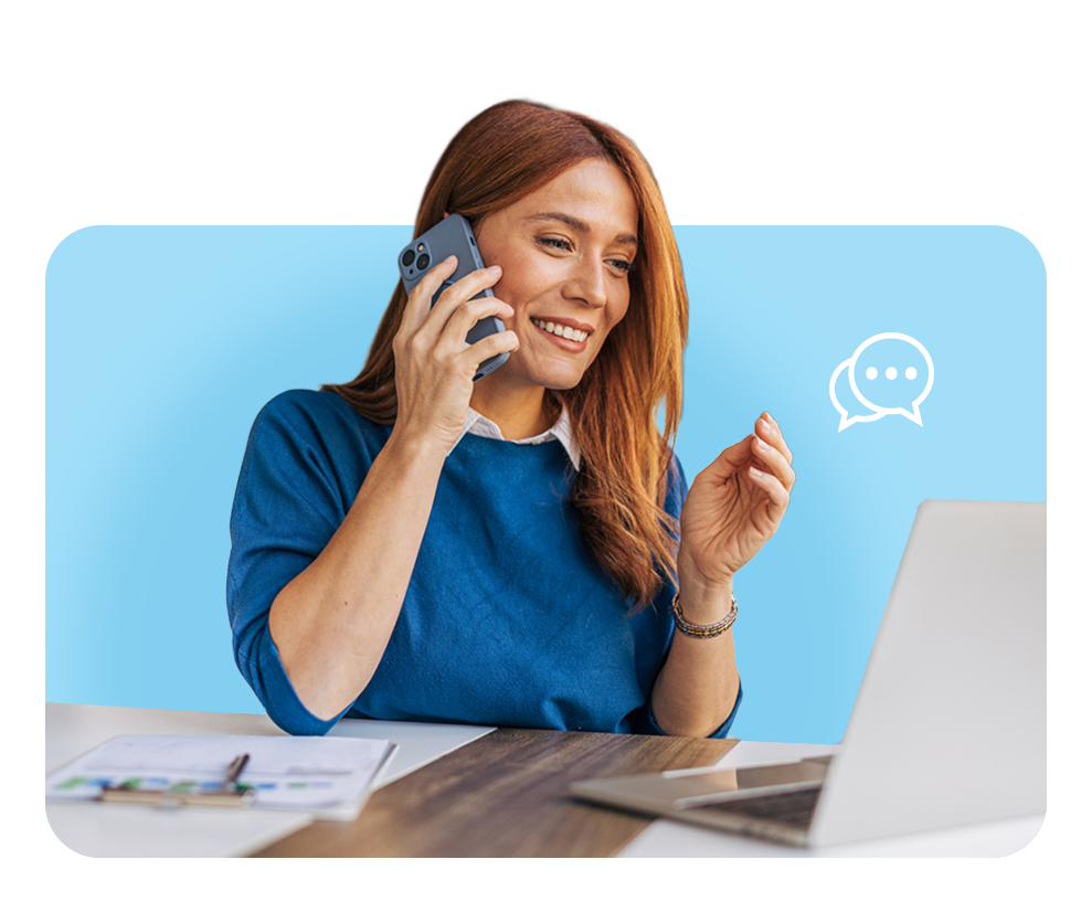 HR consultant on phone call, showcasing FrankCrum’s personalized HR guidance on hiring, performance, and employee relations