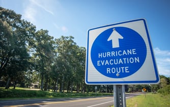 hurricane evacuation route street sign